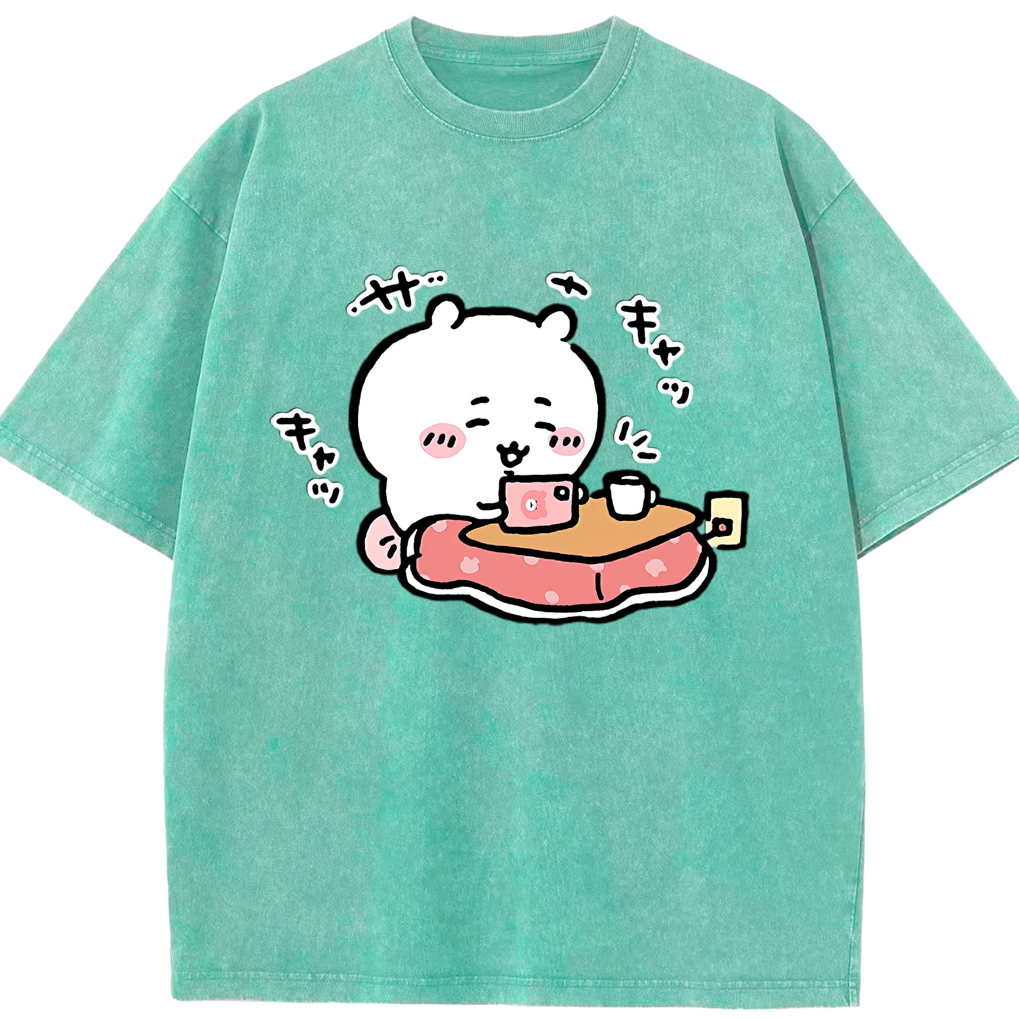 （画像用） ちいかわ ちいかわ Chii-kawa chiikawa 綿100% ヴィンテージ風 半袖Tシャツ（フロントプリント）